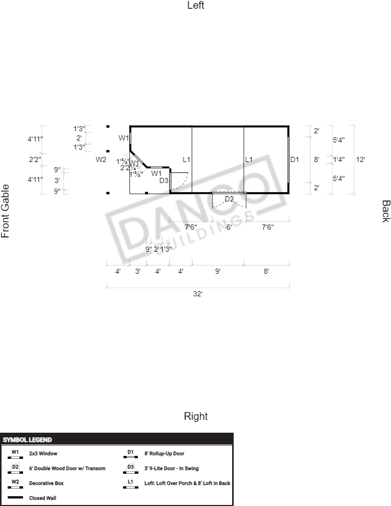 Deluxe Lofted Barn Cabin 12x32 - Image 2