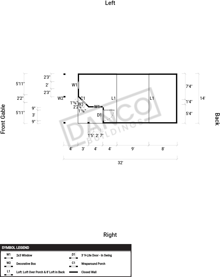Deluxe Lofted Barn Cabin 14x32 - Image 2