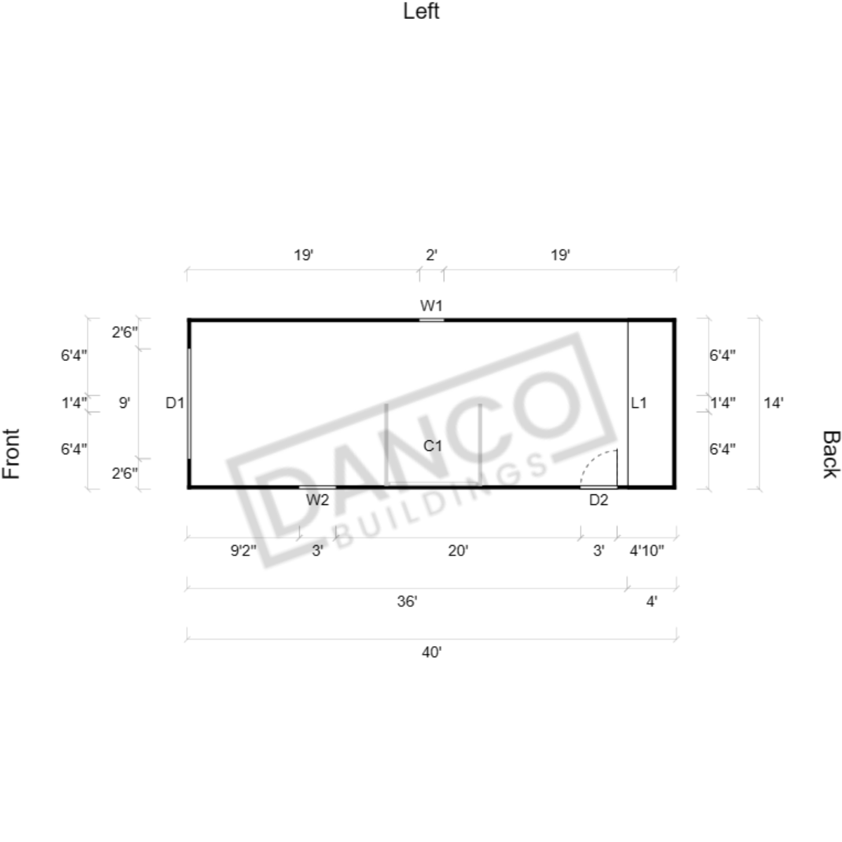 Lofted Barn Garage 14x40 - Image 2
