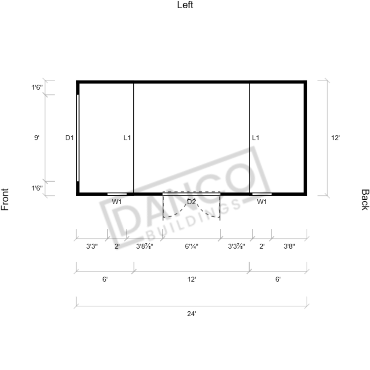 Extra Economy Lofted Barn 12x24 - Image 2