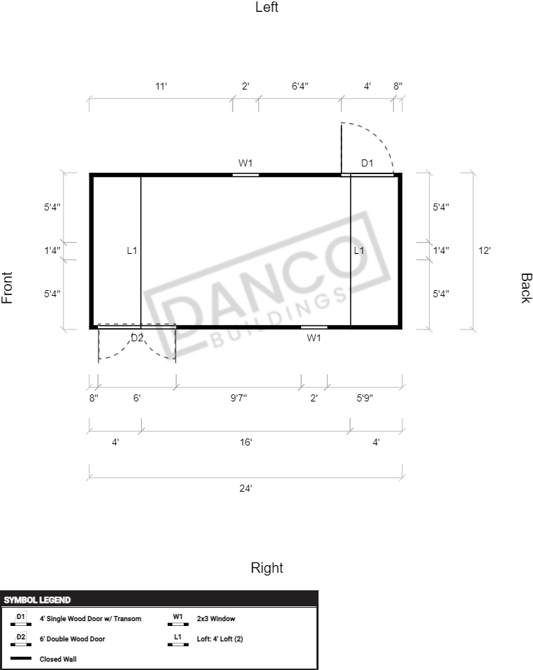 Side Lofted Barn 12x24 - Image 2