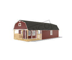 Wraparound Porch Lofted Barn Cabin 16x36