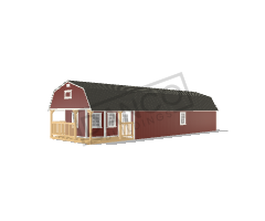 Wraparound Porch Lofted Barn Cabin 16x50