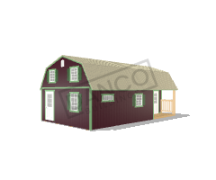 Corner Porch Lofted Barn Cabin 16x28