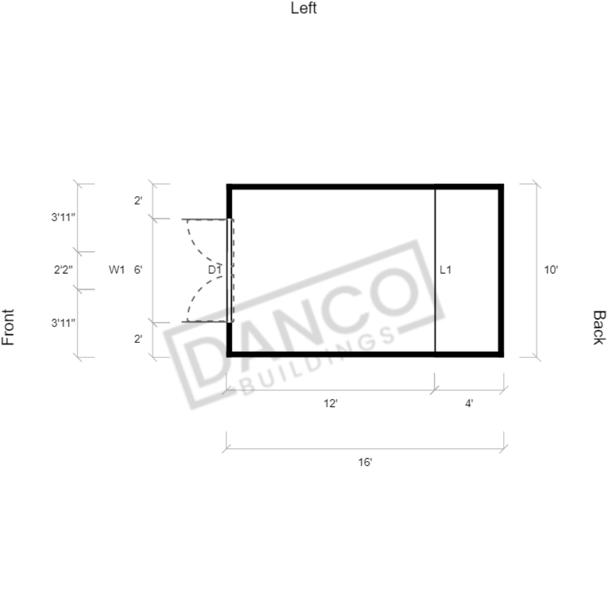 Economy Wood Lofted Barn 10x16/231567 - Image 2
