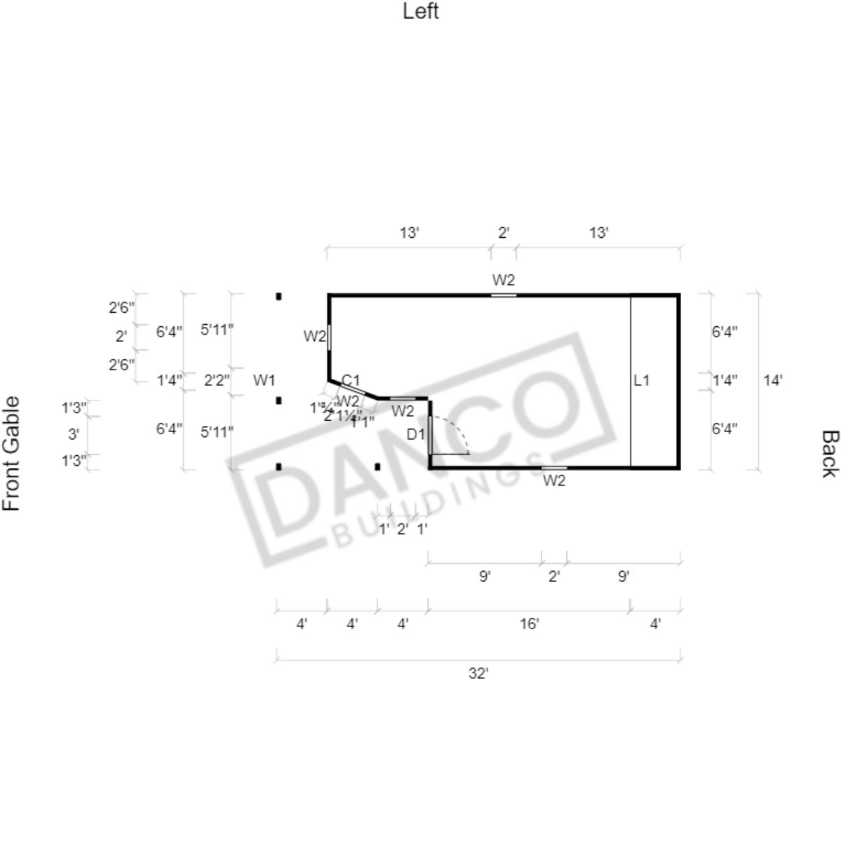 Wraparound Porch Lofted Barn Cabin 14x32/231556 R - Image 2