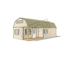 Corner Porch Lofted Barn Cabin 14x28