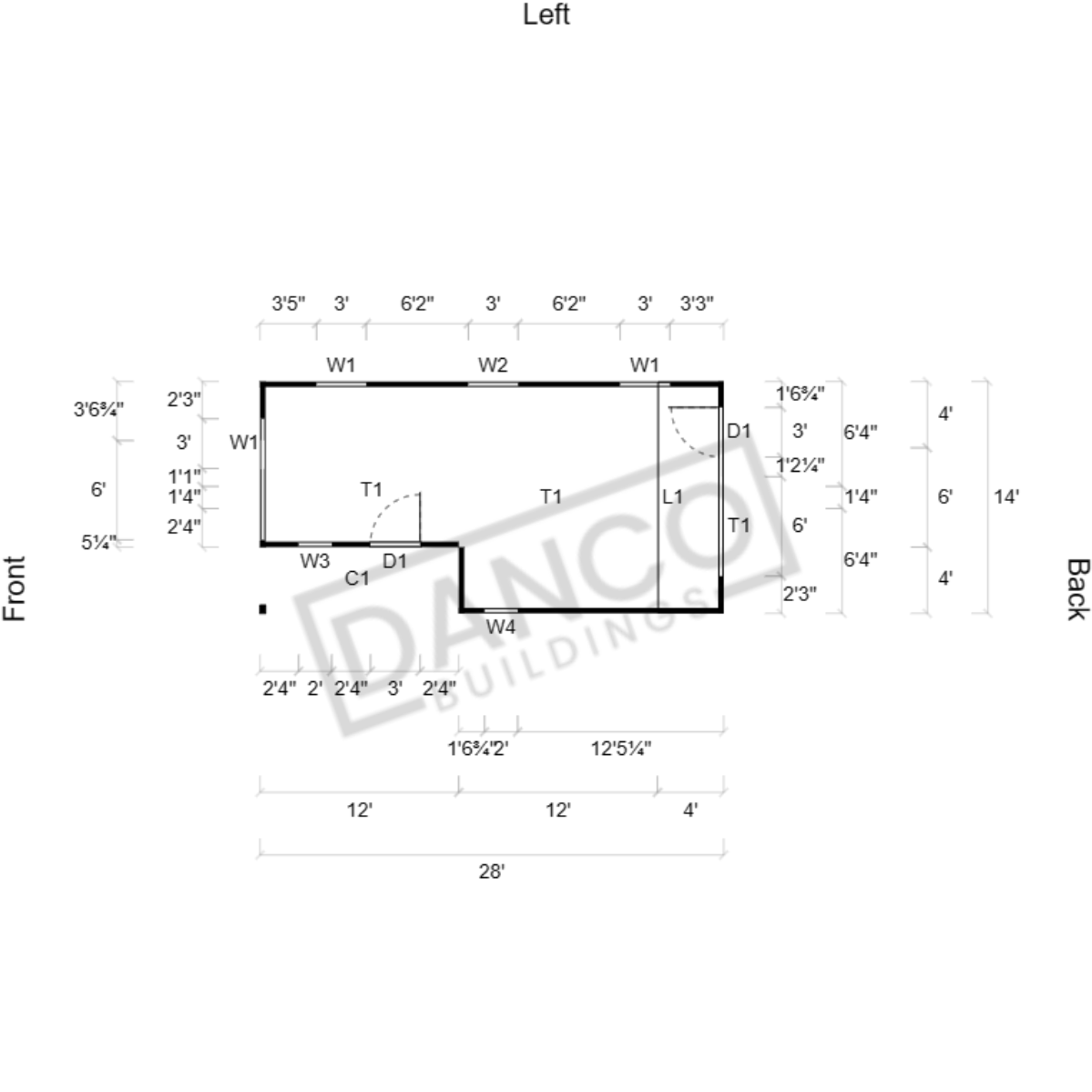 Corner Porch Lofted Barn Cabin 14x28 - Image 2