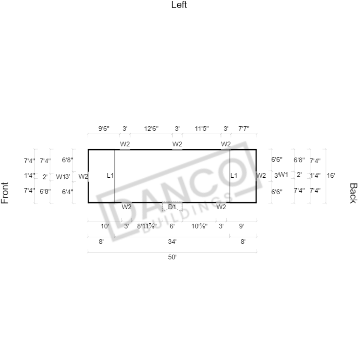 Side Lofted Barn 16x50 - Image 2