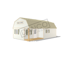 Corner Porch Lofted Barn Cabin 16x28