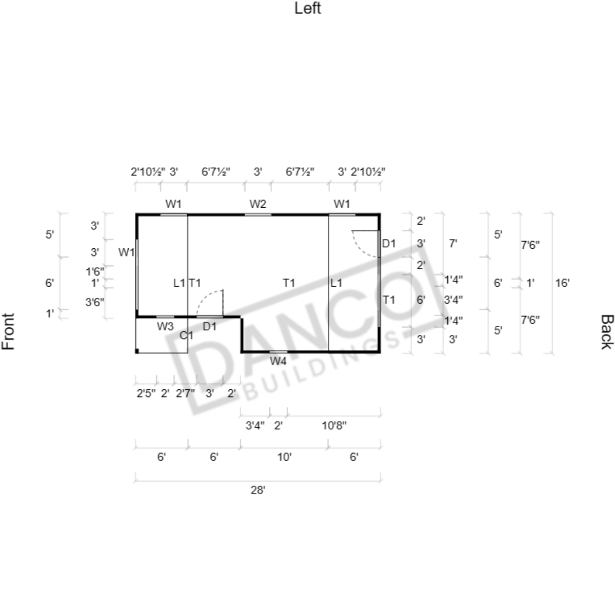 Corner Porch Lofted Barn Cabin 16x28 - Image 2