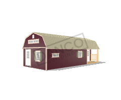 Corner Porch Lofted Barn Cabin 14x32