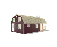 Corner Porch Lofted Barn Cabin 16x28