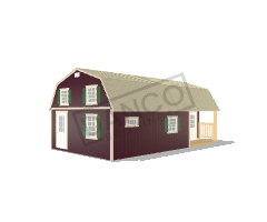 Corner Porch Lofted Barn Cabin 16x28