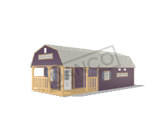 Wraparound Porch Lofted Barn Cabin 14x32