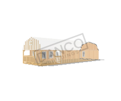 Wraparound Porch Lofted Barn Cabin 16x50