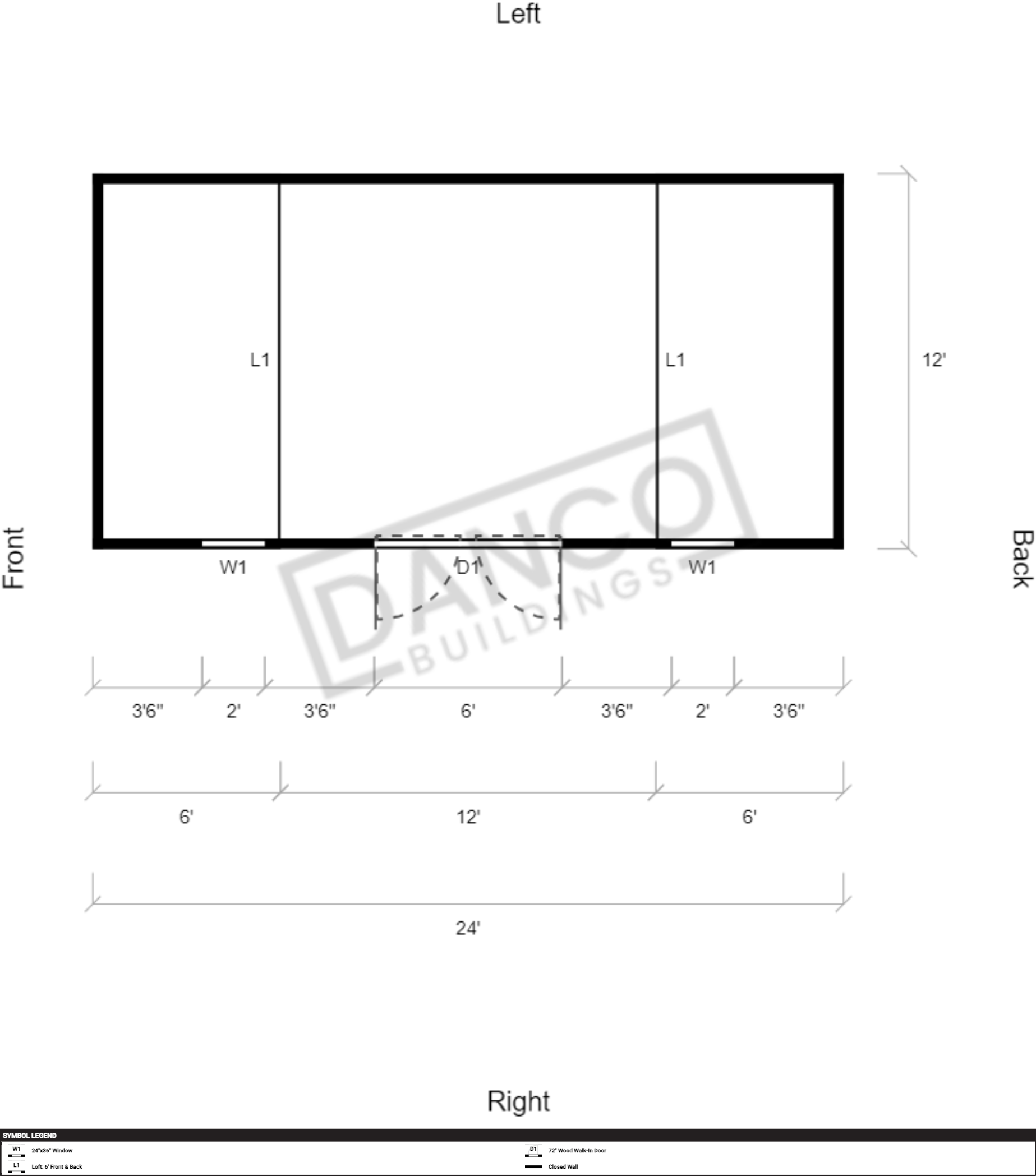 Side Lofted Barn 12x24 - Image 2