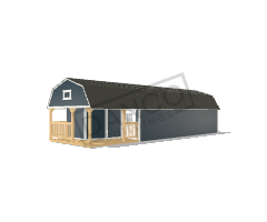 Wraparound Porch Lofted Barn Cabin 14x44