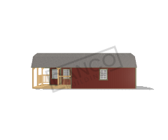 Wraparound Porch Lofted Barn Cabin 12x32 - Image 3
