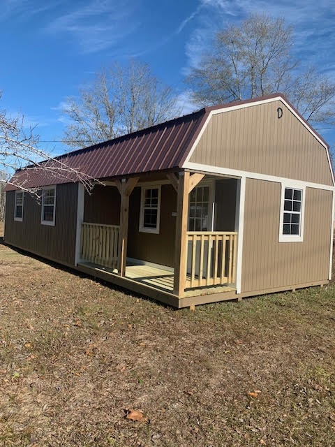 Corner Porch Lofted Barn Cabin 14x36/231697
