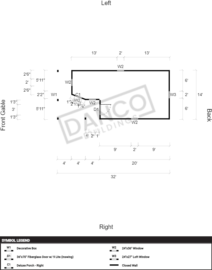Wraparound Porch Lofted Barn Cabin 14x32/231700 R - Image 2