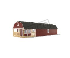 Wraparound Porch Lofted Barn Cabin 16x50