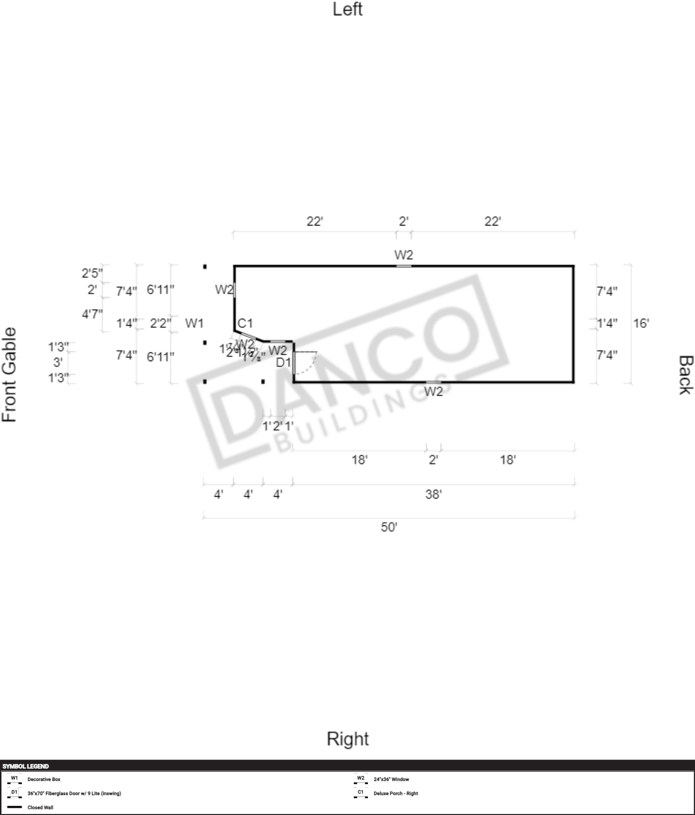 Wraparound Porch Lofted Barn Cabin 16x50 - Image 2