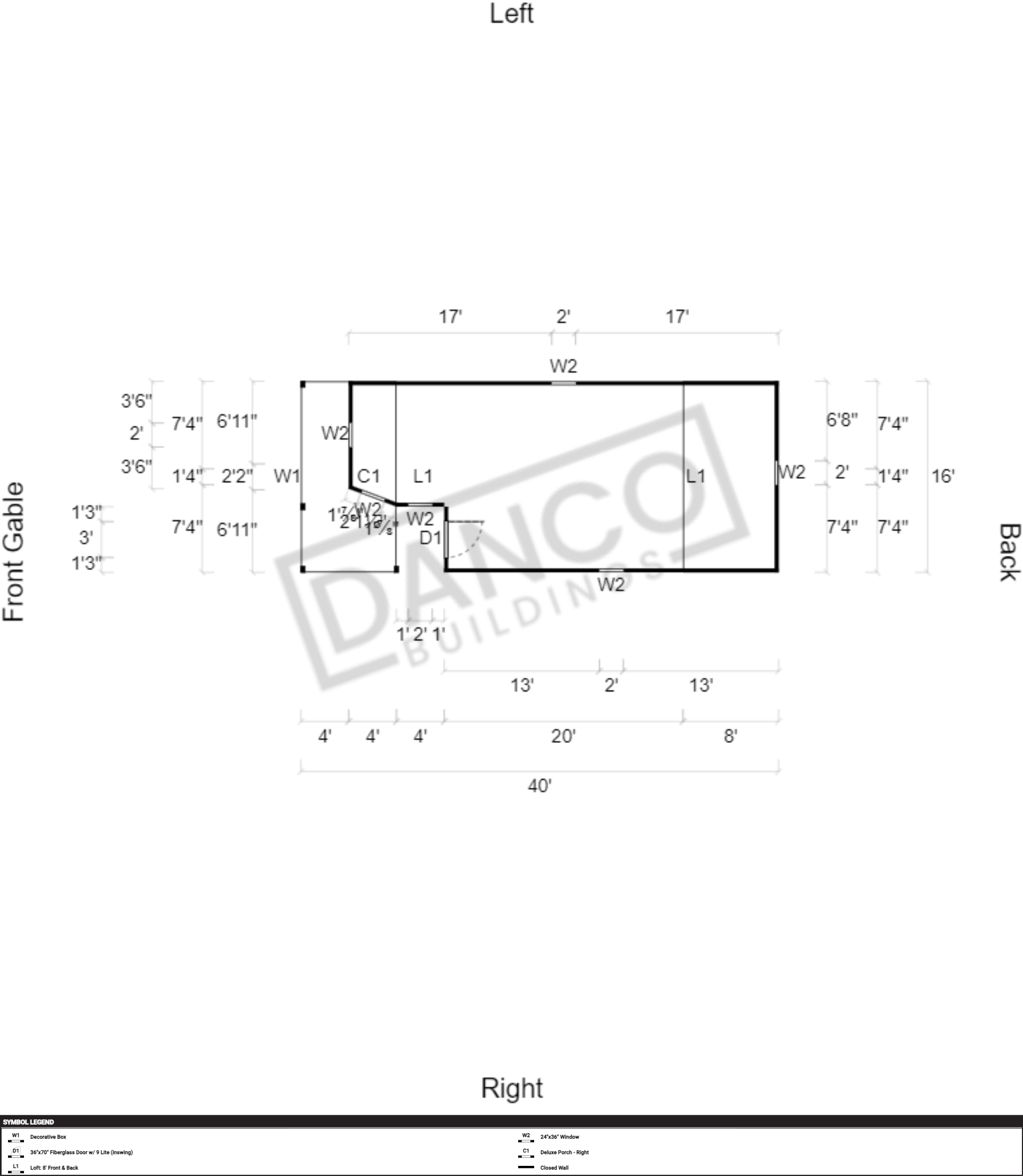Wraparound Porch Lofted Barn Cabin 16x40 - Image 2