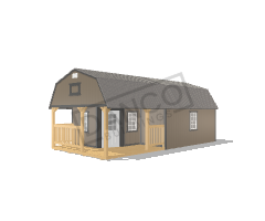 Wraparound Porch Lofted Barn Cabin 14x28