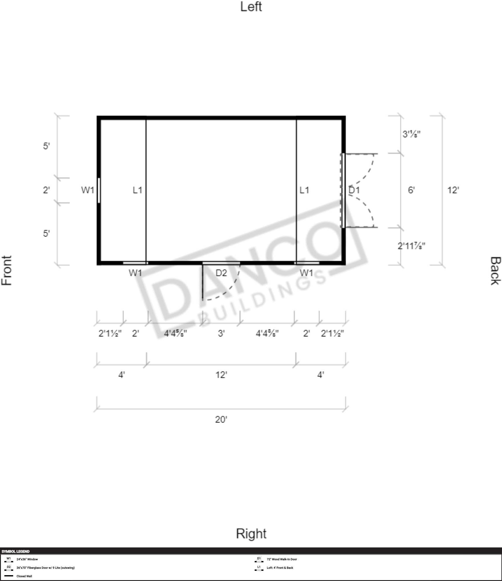 Side Lofted Barn 12x20 - Image 2