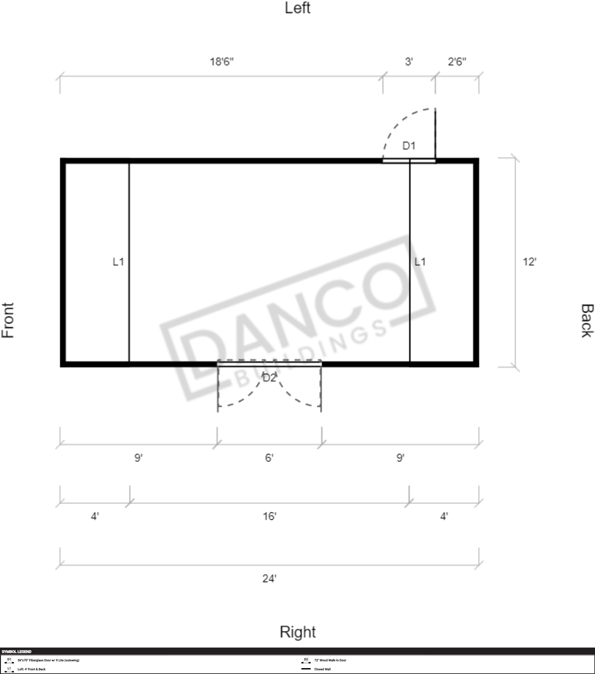 Side Lofted Barn 12x24 - Image 2
