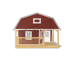 Wraparound Porch Lofted Barn Cabin 16x50 - Image 6
