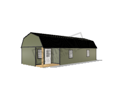 Corner Porch Lofted Barn Cabin 14x36
