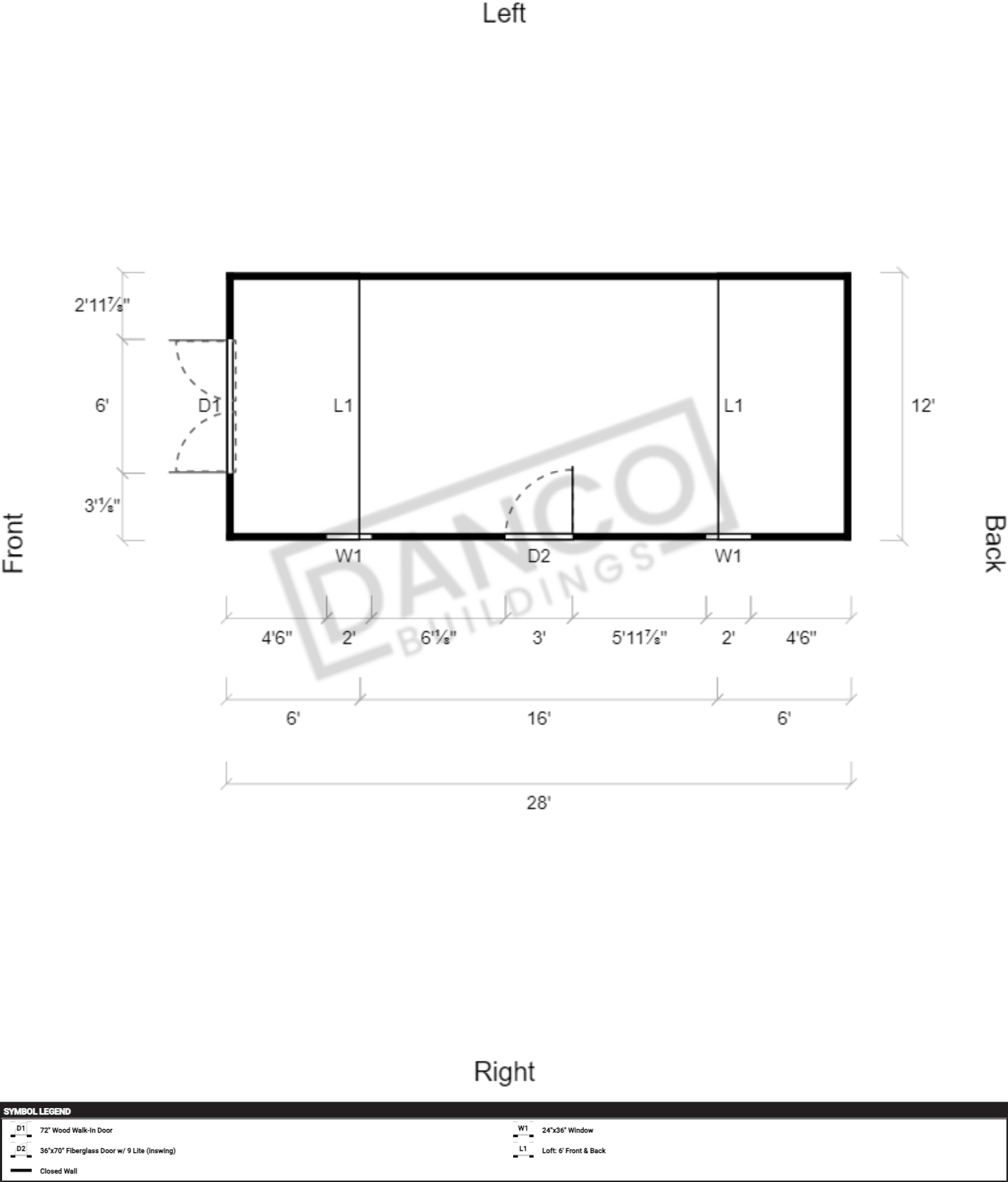 Side Lofted Barn 12x28 - Image 2