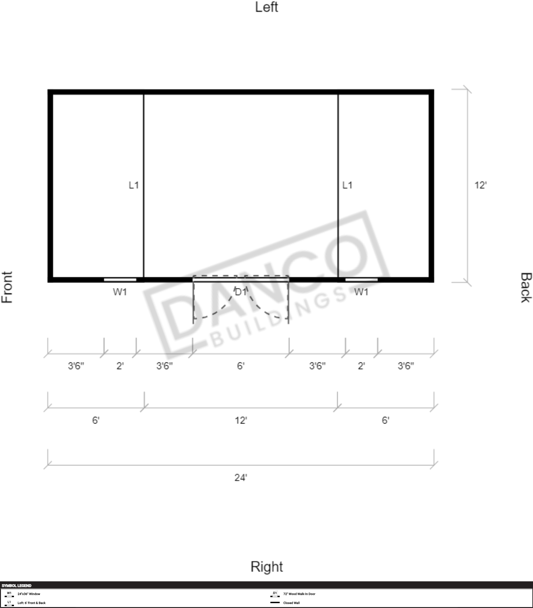 Side Lofted Barn 12x24/240329 - Image 2