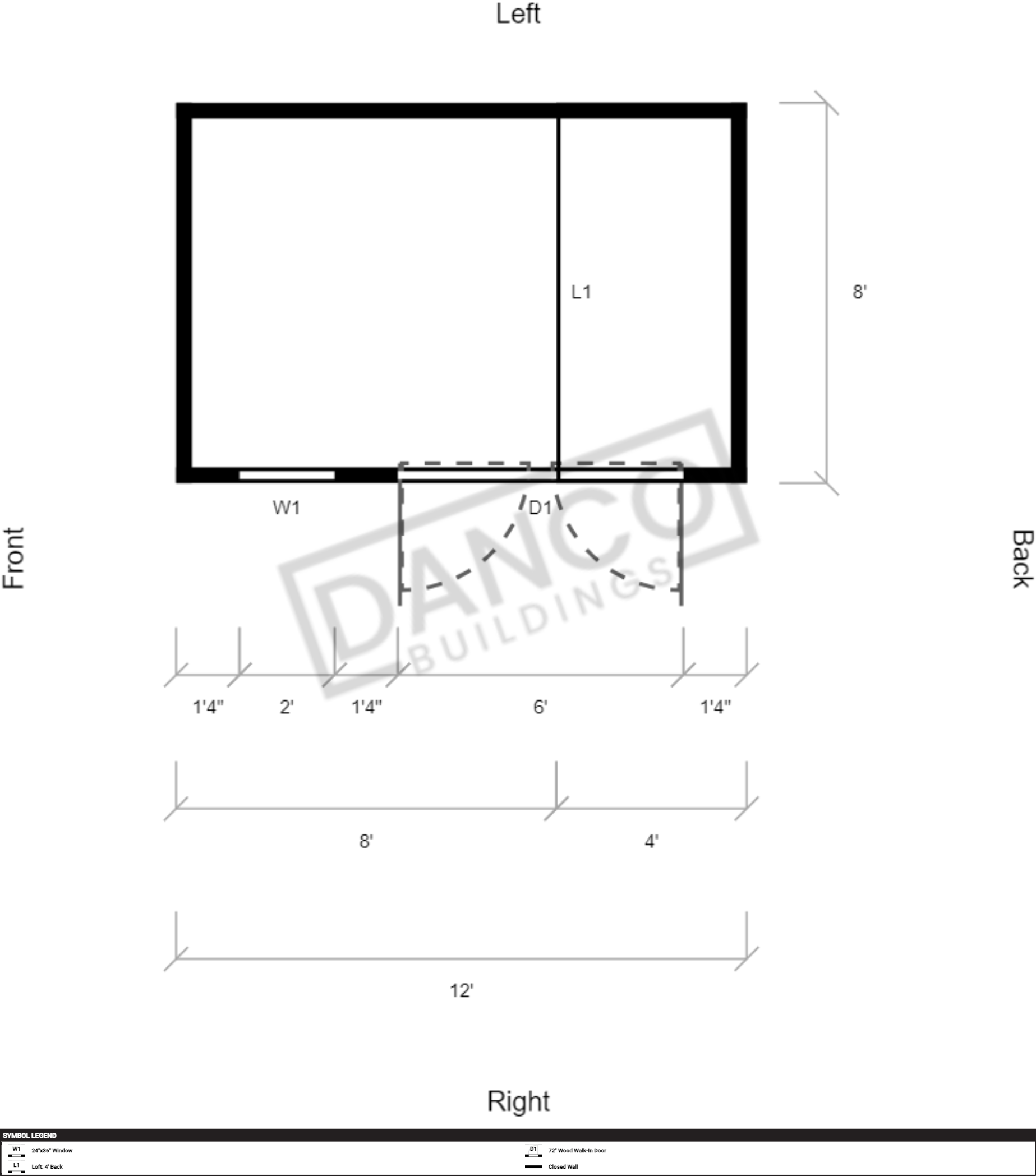 Side Lofted Barn 8x12 / 240316 - Image 2