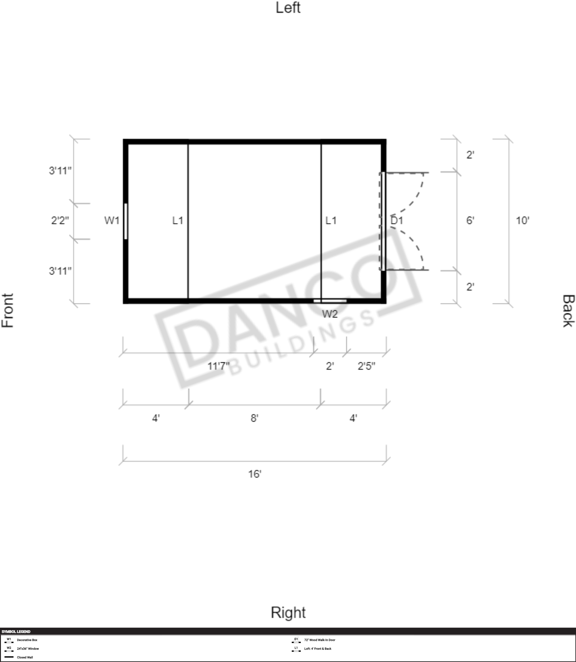 Economy Wood Lofted Barn 10x16 - Image 2