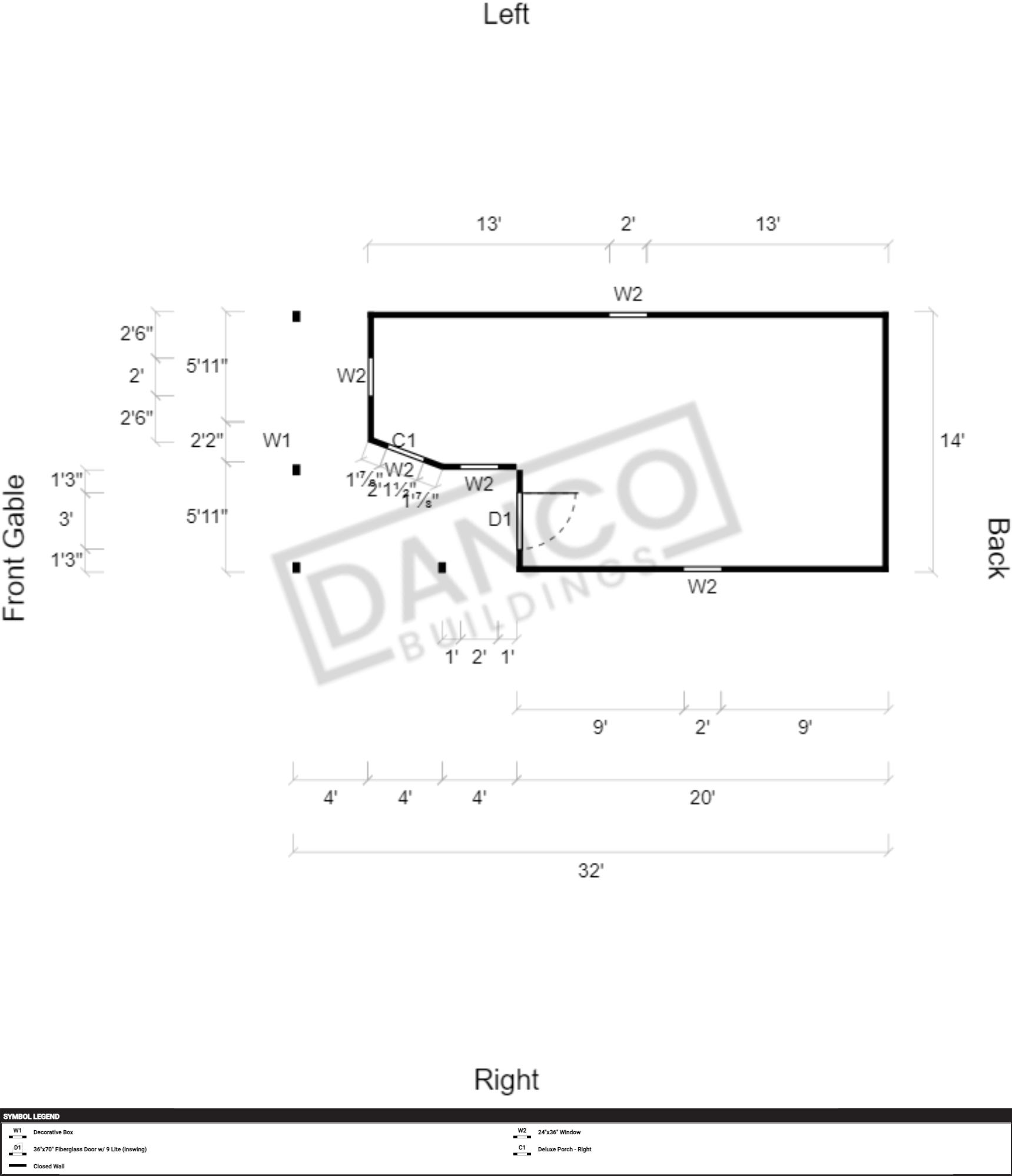 Wraparound Porch Lofted Barn Cabin 14x32/240689 - Image 2