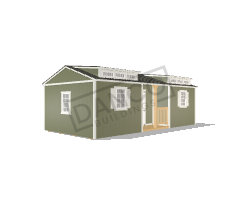 Center Side Porch Cabin 14x28