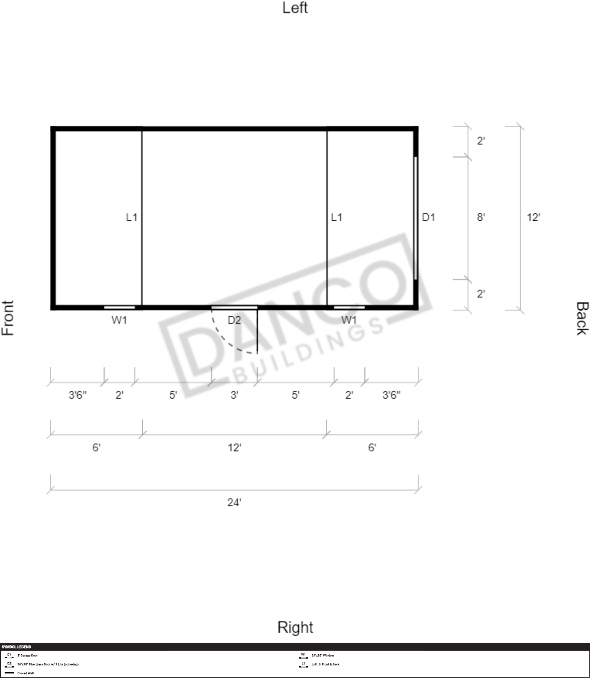 Side Lofted Barn 12x24 - Image 2