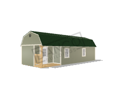 Corner Porch Lofted Barn Cabin 12x32