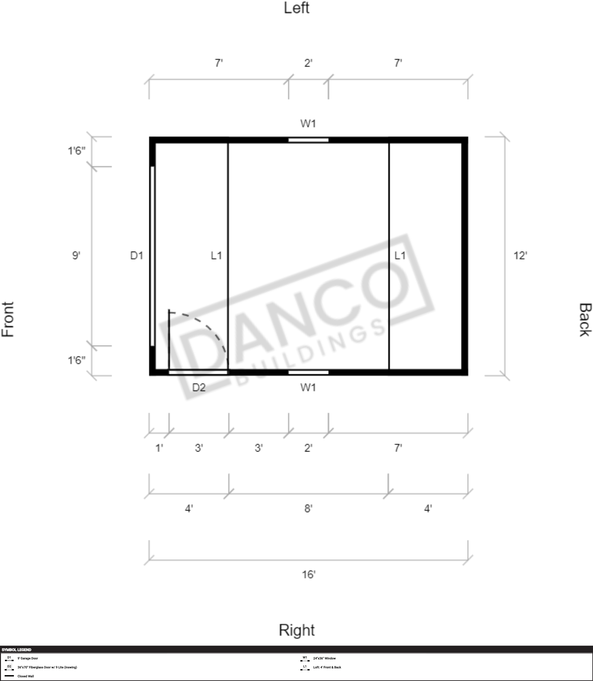 Lofted Barn Garage 12x16 - Image 2