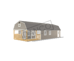 Wraparound Porch Lofted Barn Cabin 16x40/241027