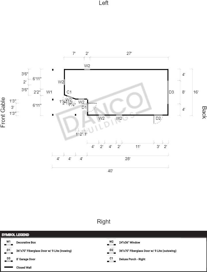 Wraparound Porch Lofted Barn Cabin 16x40/241027 - Image 2
