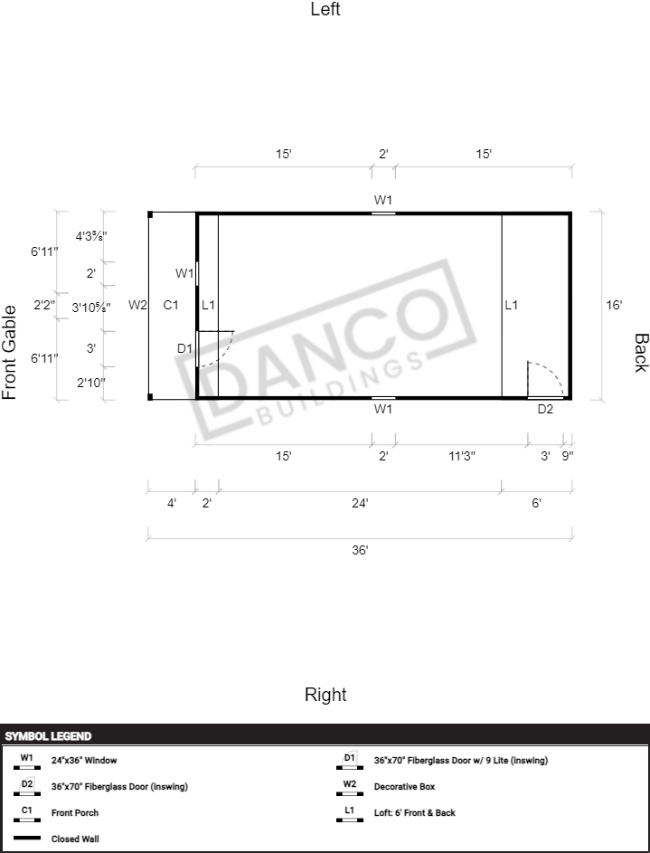 Lofted Barn Cabin 16x36 - Image 2
