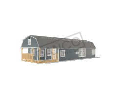 Wraparound Porch Lofted Barn Cabin 16x50