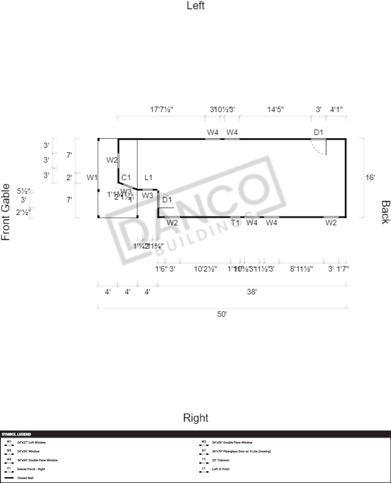 Wraparound Porch Lofted Barn Cabin 16x50 - Image 2