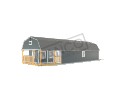 Wraparound Porch Lofted Barn Cabin 16x50