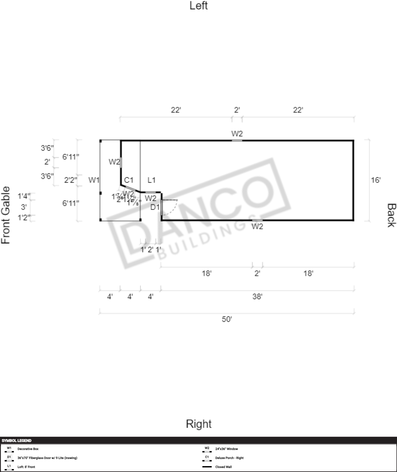 Wraparound Porch Lofted Barn Cabin 16x50 - Image 2