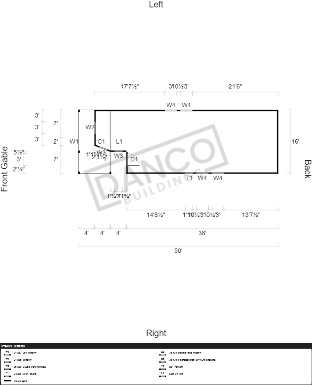 Wraparound Porch Lofted Barn Cabin 16x50 - Image 2